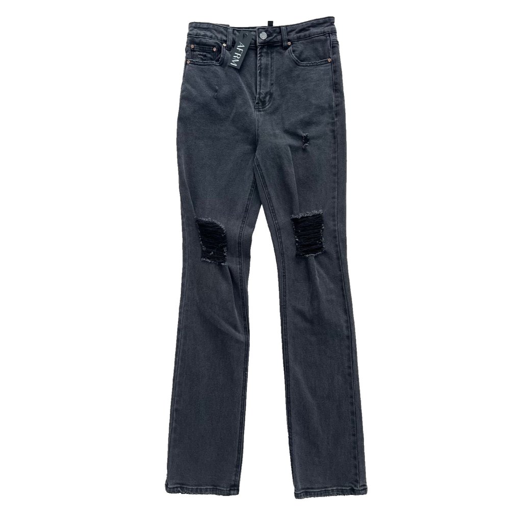 Afrm Oden High Rise Wide Leg Jeans Shadow Grey Wash ( 29 )